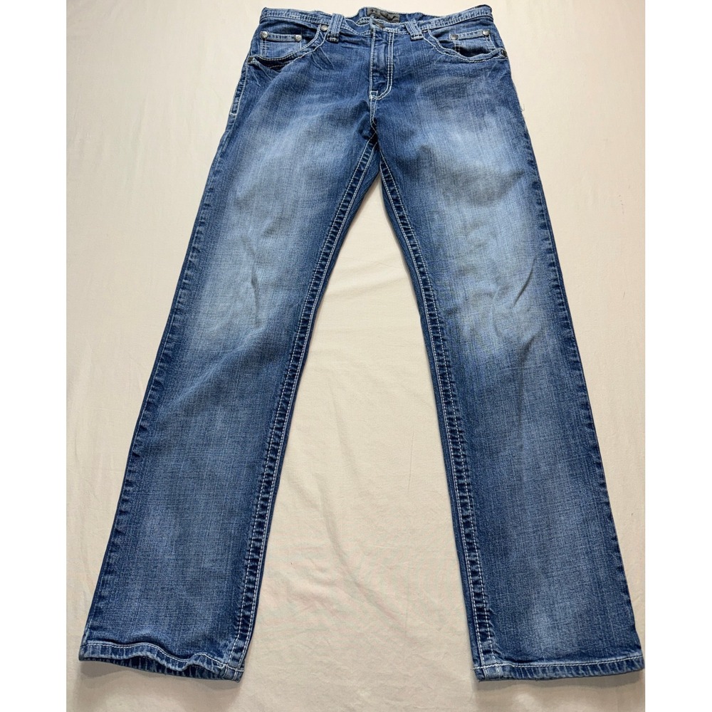 Decree Flex Mens 30x30 Straight‎ Leg Contrast Stitching (Pocket Buttoms Missing)